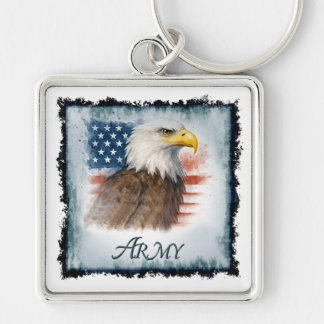 Army American Flag & Eagle Key Ring