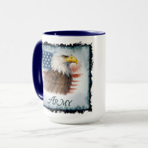 Army American Flag & Eagle Mug