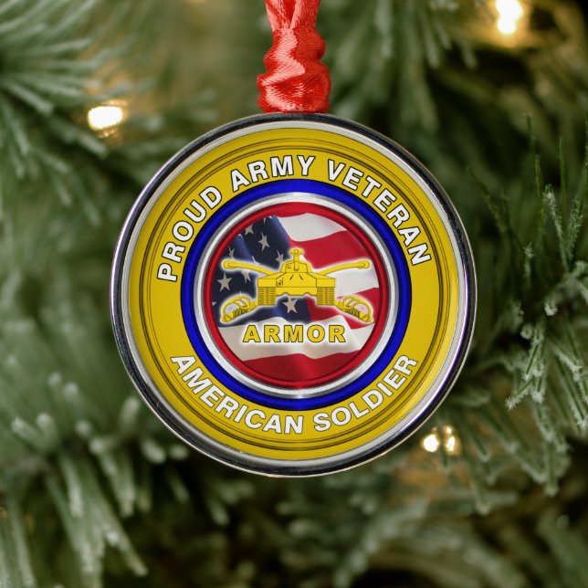 Army Armour Veteran Christmas Metal Tree Decoration (Tree)