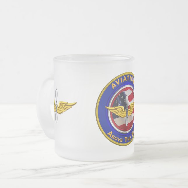 Army Aviation Veteran  Frosted Glass Coffee Mug (Front Left)