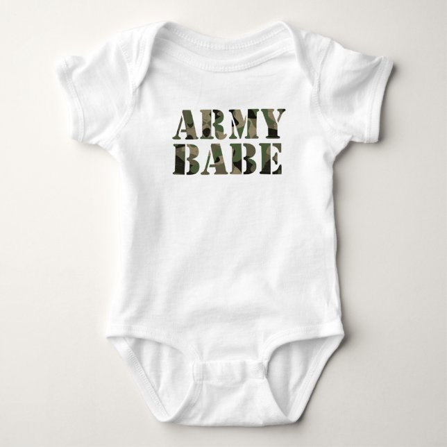 Army Babe Baby Bodysuit (Front)
