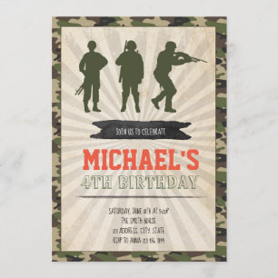 Army birthday party invitation