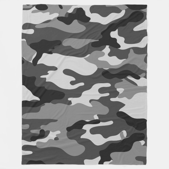 Army black and grey camouflage, grapic design 019. fleece blanket (Front)