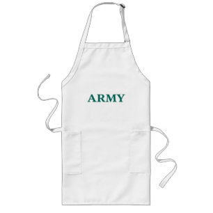 Army Bold Typography Military Style Minimal Text Long Apron