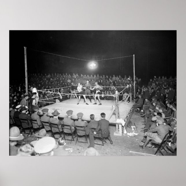 Army Boxing Match, 1920s Poster (Front)