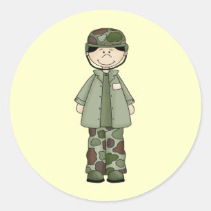 Army Boy Classic Round Sticker