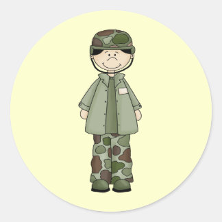 Army Boy Classic Round Sticker