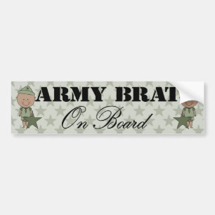 Army Brat On Board Boy (Dark Skin) Bumper Sticker