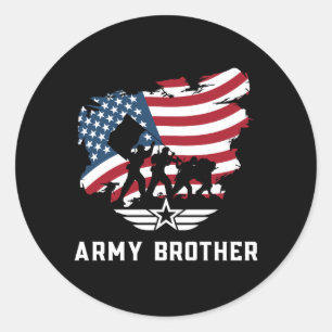 Army Brother Classic Round Sticker