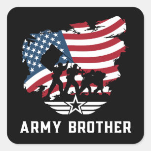 Army Brother Square Sticker