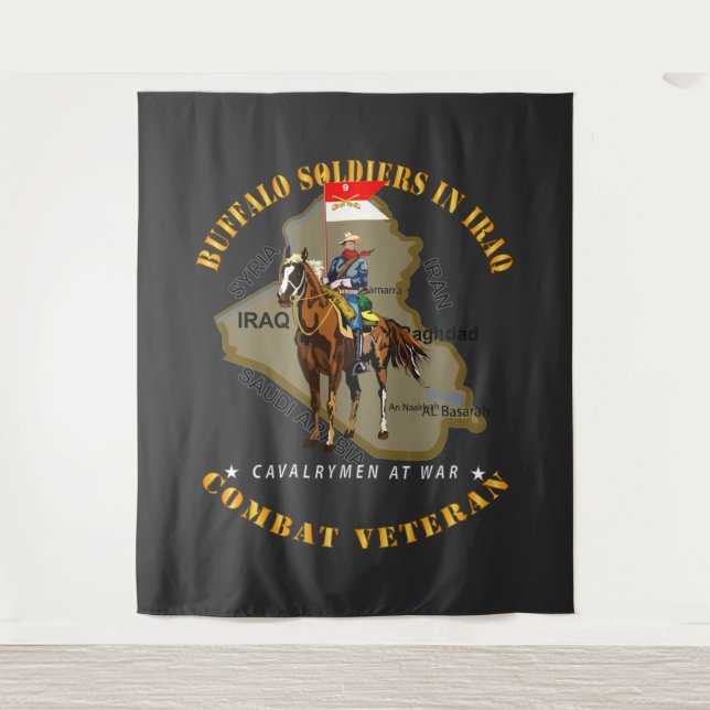Army - Buffalo Soldiers in Iraq - Cavalrymen Tapestry (Front)