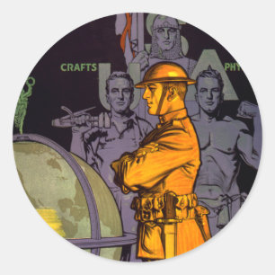 Army Builds MEN Classic Round Sticker