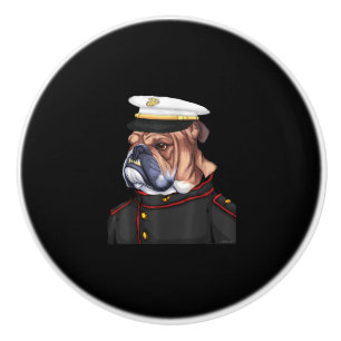 Army Bulldog Military Armed Dog Dad Mum Gift Ceramic Knob