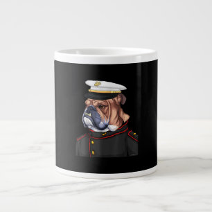 Army Bulldog Military Armed Dog Dad Mum Gift Large Coffee Mug