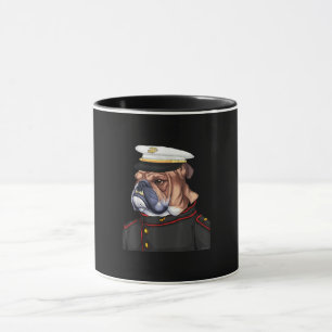 Army Bulldog Military Armed Dog Dad Mum Gift Mug