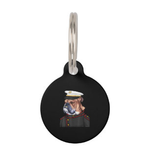Army Bulldog Military Armed Dog Dad Mum Gift Pet Tag