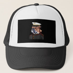 Army Bulldog Military Armed Dog Dad Mum Gift Trucker Hat