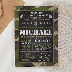 Army Camo Birthday Invitation