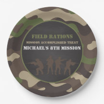 Army Camo Birthday Party Plates