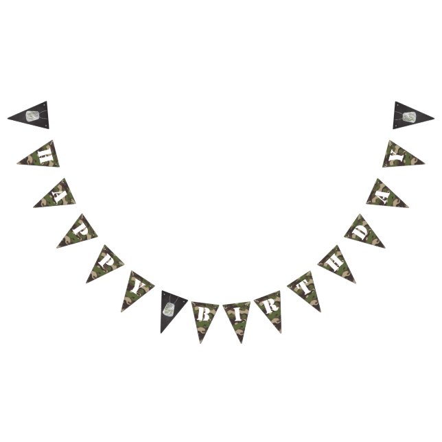 Army Camo Happy Birthday Bunting Banner (All)
