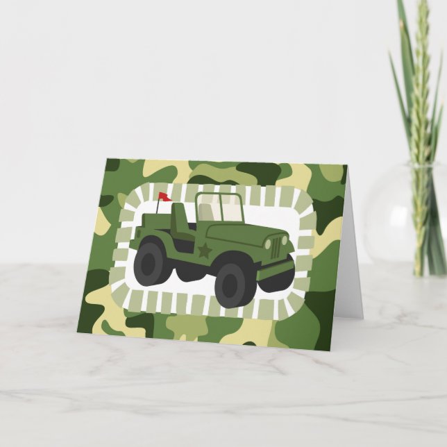Army Camo Military Vehicle Card (Front)