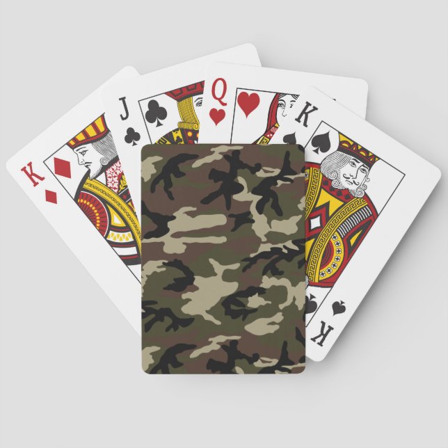 army camo pattern camouflage military playing cards (Back)
