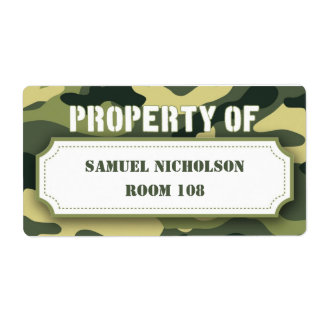 Army Camo Property ID school supply book
