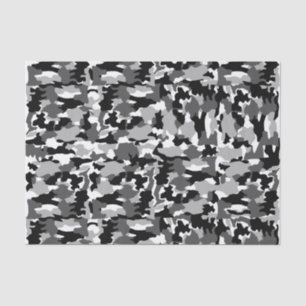 Army camouflage black and white pattern tissue paper