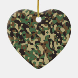 Army camouflage ceramic tree decoration