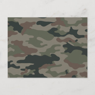 Army Camouflage in Green and Brown Military Postcard