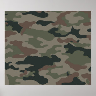 Army Camouflage in Green and Brown Military Poster