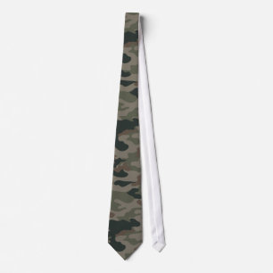 Army Camouflage in Green and Brown Military Tie