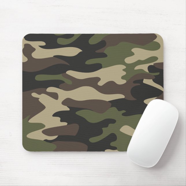 Army Camouflage  Mouse Mat (With Mouse)