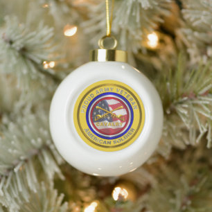 Army Cavalry Veteran Christmas Ceramic Ball Christmas Ornament