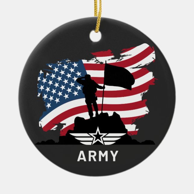Army Ceramic Tree Decoration (Front)