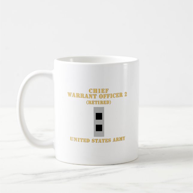 Army - Chief Warrant Officer 2 - CW02 - Flat - Ret Coffee Mug (Left)