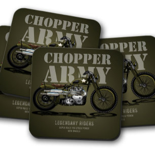 Army Chopper Bike Coaster Motorcycle Coaster Set