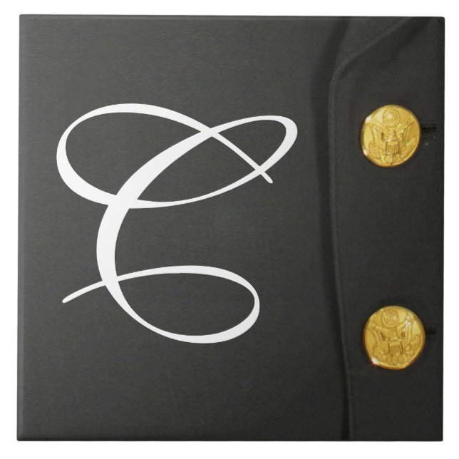 ARMY Class A Uniform Dress Monogram Display Tile (Front)