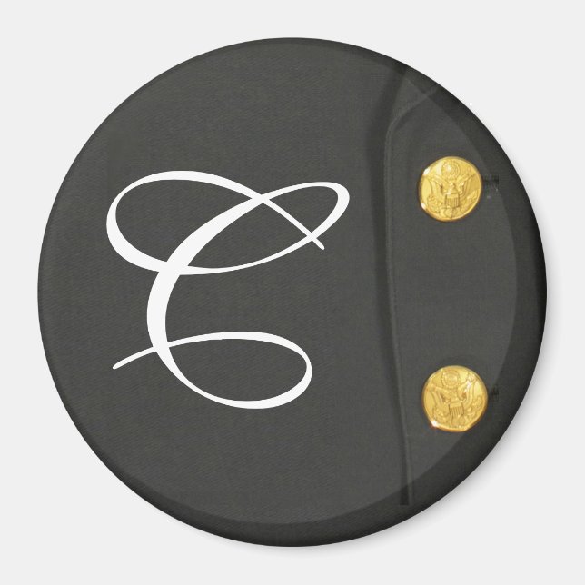 ARMY Class A Uniform Dress Monogram Initial Magnet (Front)