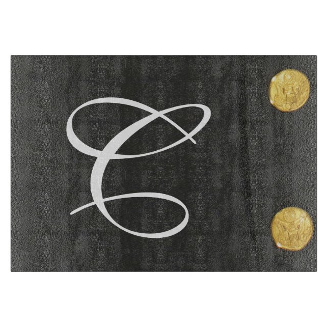 ARMY Class A Uniform Monogram Glass Cutting Board (Front)