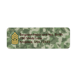 Army Cmd Sergeant Major Camo Address Label