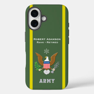 Army colours and Defence Emblem personalise iPhone 16 Case