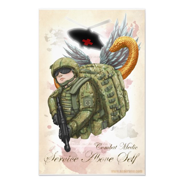 ARMY Combat Medic - Service Above Self Photo Print (Front)