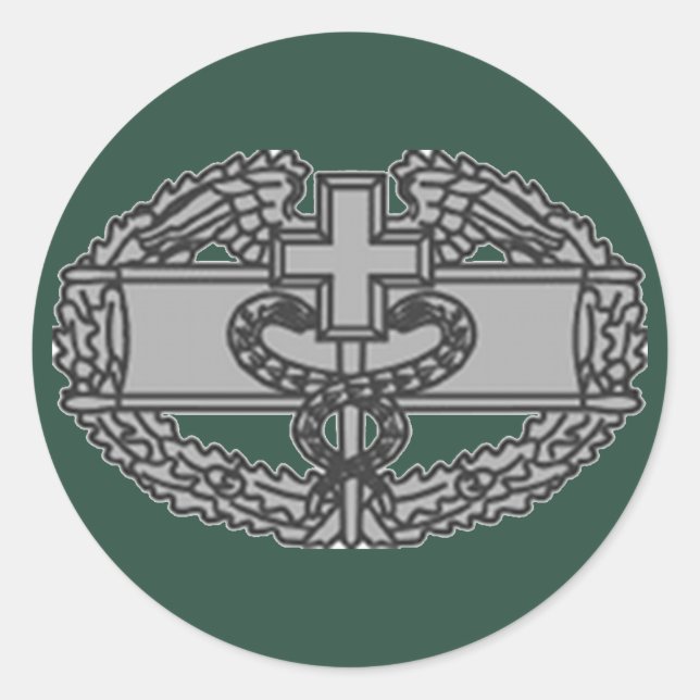 Army Combat Medical Badge Classic Round Sticker (Front)