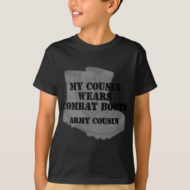 Army Cousin Combat Boots T-Shirt (Front)