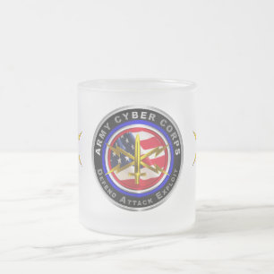 Army Cyber Corps Veteran Frosted Glass Coffee Mug