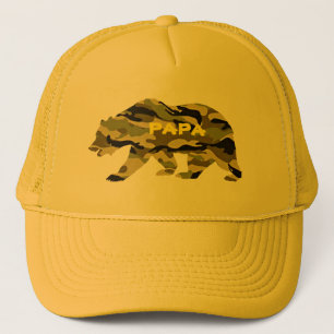 army dad baseball papa bear funny  camo trucker hat