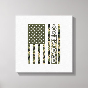 Army Dad Camo American Flag Vintage Shirt Design_1 Canvas Print