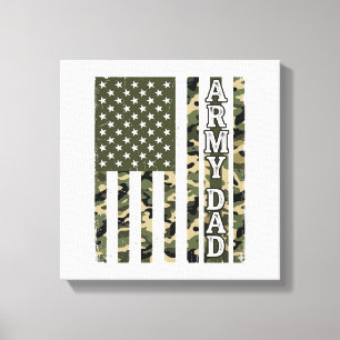 Army Dad Camo American Flag Vintage Shirt Design_1 Canvas Print