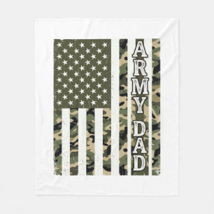 Army Dad Camo American Flag Vintage Shirt Design_1 Fleece Blanket